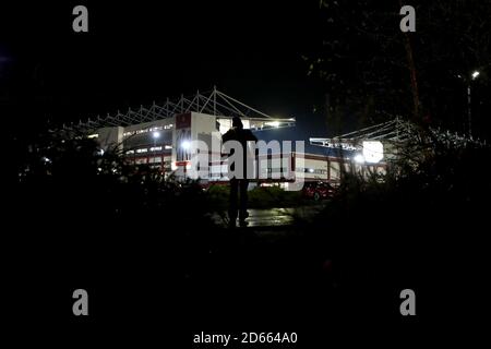 Fans make their way to the bet365 Stadium before the game. Stock Photo