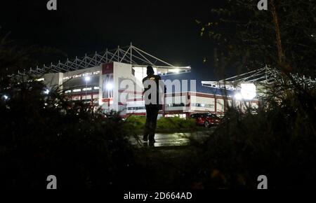 Fans make their way to the bet365 Stadium before the game. Stock Photo