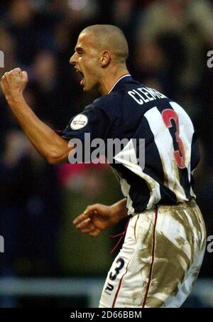 West Bromwich Albion's Neil Clement celebrates scoring the winning goal from the penalty spot against Leicester City Stock Photo
