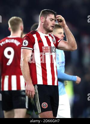 Sheffield United's Jack O'Connell appears dejected after the final whistle Stock Photo