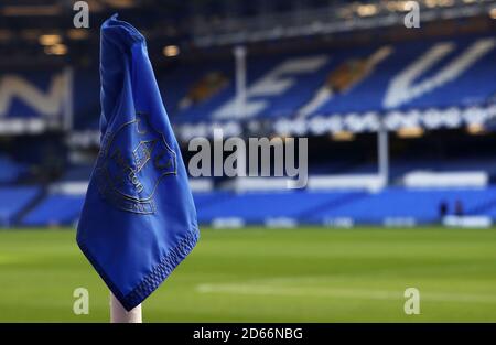 Interior General View of corner flag at Goodison Park  Stock Photo