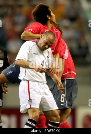 Danny Murphy, the England midfielder in action during the South Korea v England friendly match. Murphy has returned back to England and will miss the World Cup through injury Stock Photo