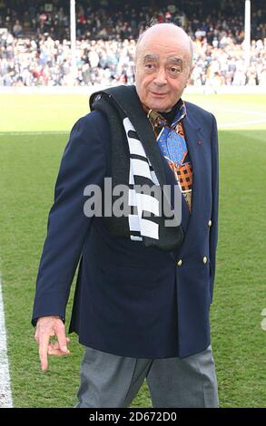 Fulham's Owner Mohammed Al Fayed prior to kick off Stock Photo