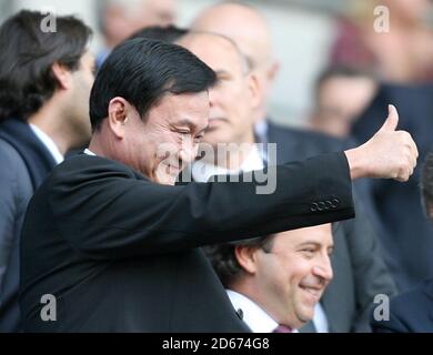 Former Manchester City owner Thaksin Shinawatra in the stands Stock Photo