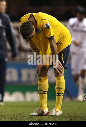 West Bromwich Albion's Roman Bednar looks dejected after the final whistle. Stock Photo