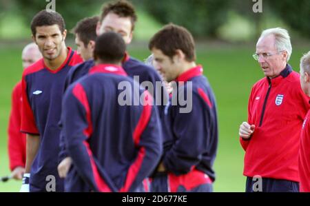 England manager Sven Goran Eriksson walks through The National Stadium ...