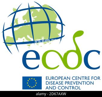 Logo of the European Centre for Disease Prevention and Control ECDC based in Solna near Stockholm. - Sweden. Stock Photo