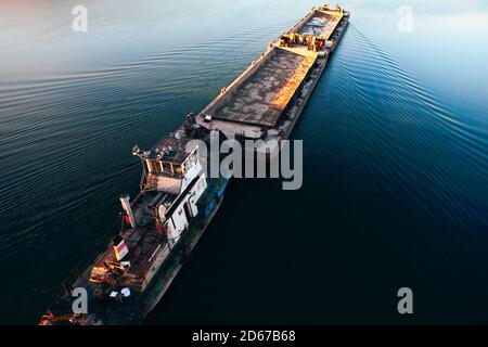 Freight shipping . Sailing cargo platform Stock Photo