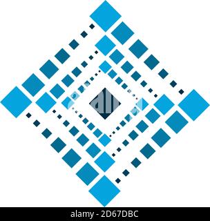 square tunnel shape effect isolated white background vector illustration Stock Vector