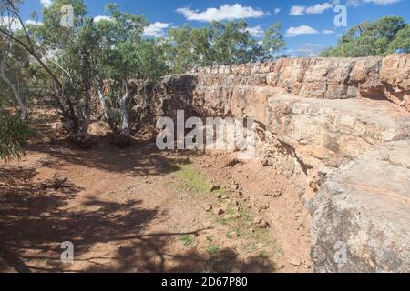 Skull Hole,  site of an Aboriginal massacre, Bladensburg National Park, Winton, Outback Queensland. Stock Photo
