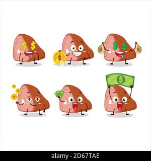 Meat cartoon character with cute emoticon bring money Stock Vector