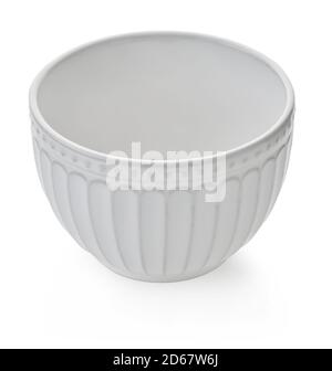 empty kitchen plates with clipping path on a white isolated background Stock Photo