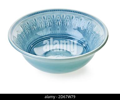 empty kitchen plates with clipping path on a white isolated background Stock Photo