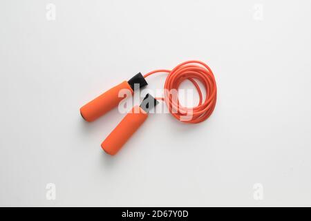 Skipping rope on white background Stock Photo