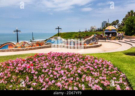 Park of Love, Parque del Amor, and Atrantic ocean, Miraflores, Lima, Peru,South America Stock Photo