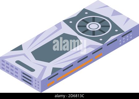 Game graphic card icon, isometric style Stock Vector