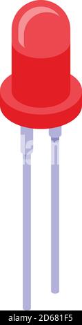 Red diode icon, isometric style Stock Vector