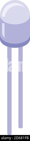 Diode bright icon, isometric style Stock Vector