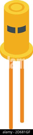 Diode emitting icon, isometric style Stock Vector