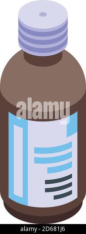 Mouthwash bottle icon, isometric style Stock Vector