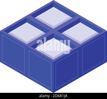 Ice cube tray icon, isometric style Stock Vector