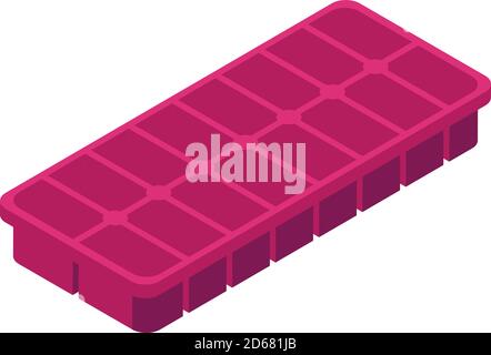 Rubber ice cube tray icon, isometric style Stock Vector