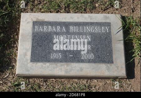 Santa Monica, California, USA 14th October 2020 A general view of atmosphere actress Barbara Billingsley's Grave at Woodlawn Cemetery on October 14, 2020  in Santa Monica, California, USA. Photo by Barry King/Alamy Stock Photo Stock Photo