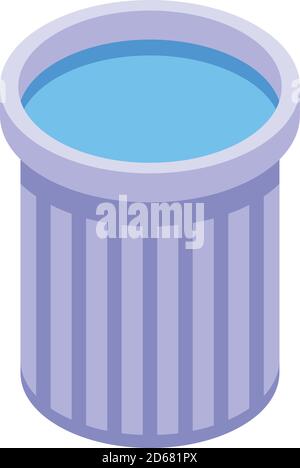 Mouthwash glass icon, isometric style Stock Vector