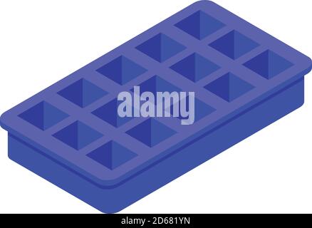 Ice cube tray form icon, isometric style Stock Vector