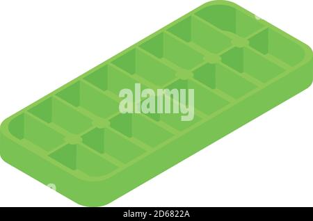 Plastic ice cube tray icon, isometric style Stock Vector