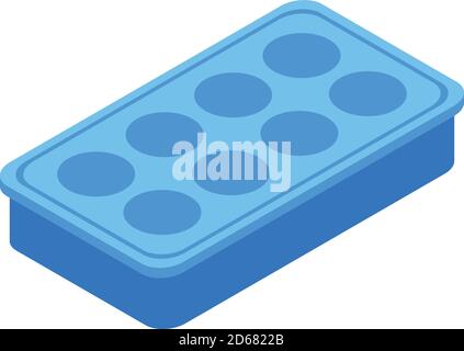 Fridge ice cube tray icon, isometric style Stock Vector