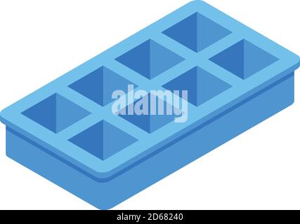 Ice cube tray cocktail icon, isometric style Stock Vector