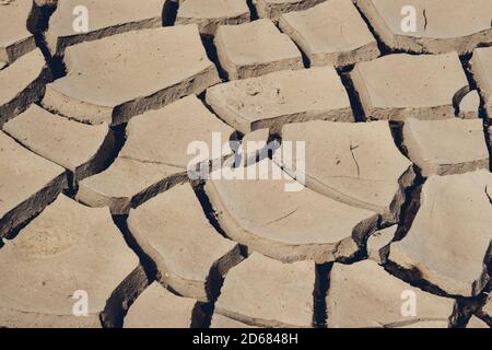 Cracked soil surface for background. Global warming concept Stock Photo