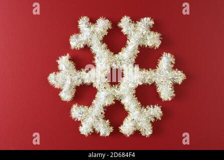 Christmas Tinsel Snowflake Stock Photo