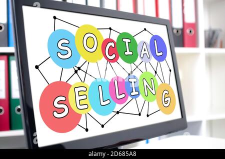 Social selling concept shown on a computer screen Stock Photo