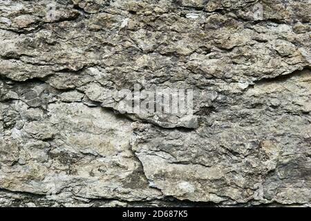 background, texture - surface of rough gray limestone rock Stock Photo