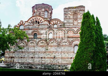 The Church of Christ Pantocrator is a medieval Eastern Orthodox church in the Bulgarian town Nesebar. Bulgaria Stock Photo