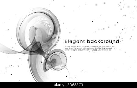 Elegant white background with black wave vibes drips flow. Vector illustration Stock Vector