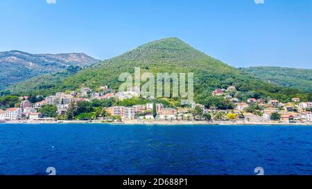 Kotor Bay (also the Bay of Kotor) - the largest bay on the Adriatic Sea, surrounded by the territory of Montenegro. Stock Photo