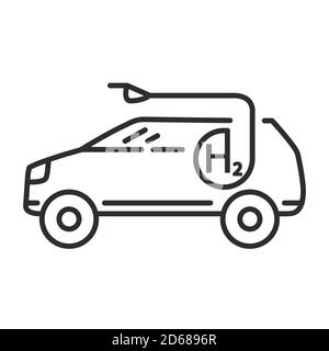 Car SUV hydrogen filling. Vehicle refueling. Symbol for a mobile application or website. Stock Vector