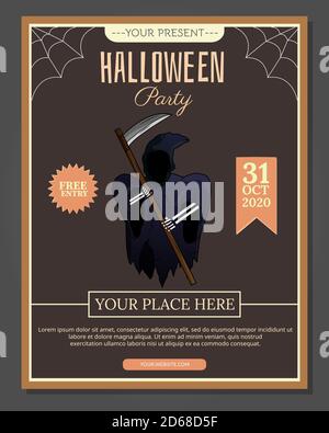 Illustration vector design of Halloween flyer template Stock Vector