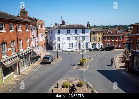 Market Hill Woodbridge during Coronavirus lockdown Stock Photo