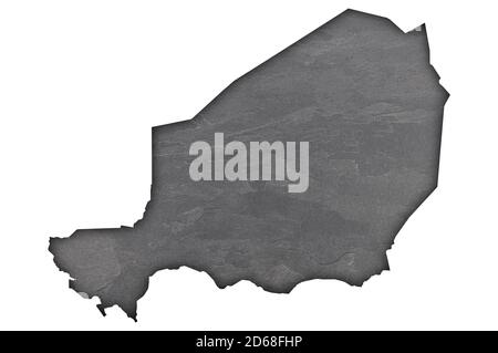 Map of Niger on dark slate Stock Photo