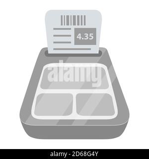Bar code printer.Label printer isolated on white background. Stock Vector