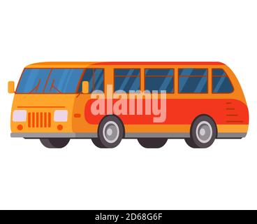 Passenger bus front and side view. Urban passenger transport. Stock Vector