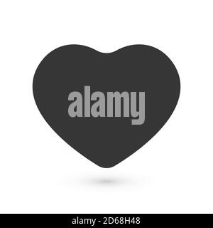 Black flat heart, love symbol with rounded corners Stock Vector