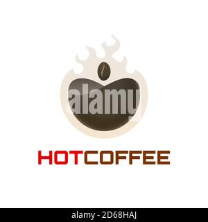 Hot coffee logo template Stock Vector
