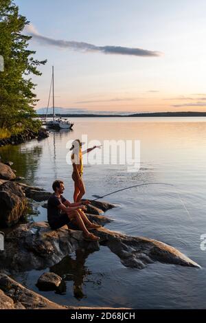 Landscape of the region of Southwest Finland where there are thousands of islands, at the crossing of the Gulf of Finland and the Gulf of Bothnia. Arc Stock Photo