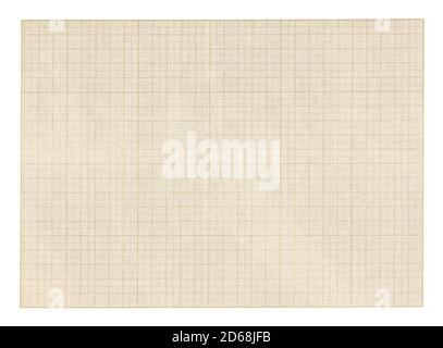 Grid scale paper sheet isolated on white background Stock Photo