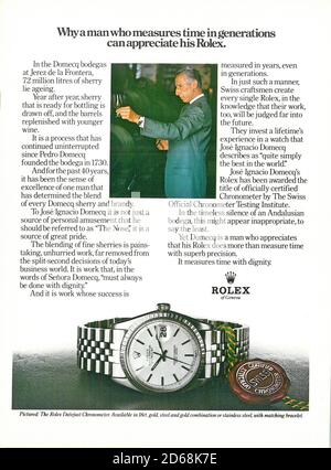 Paper ad advert of Rolex watch Swiss made Rolex Oyster day date